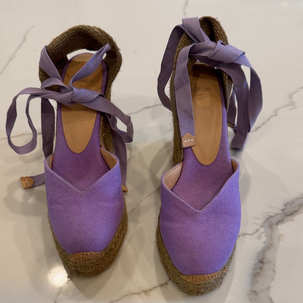 Castaner Lavender Espadrille Wedges